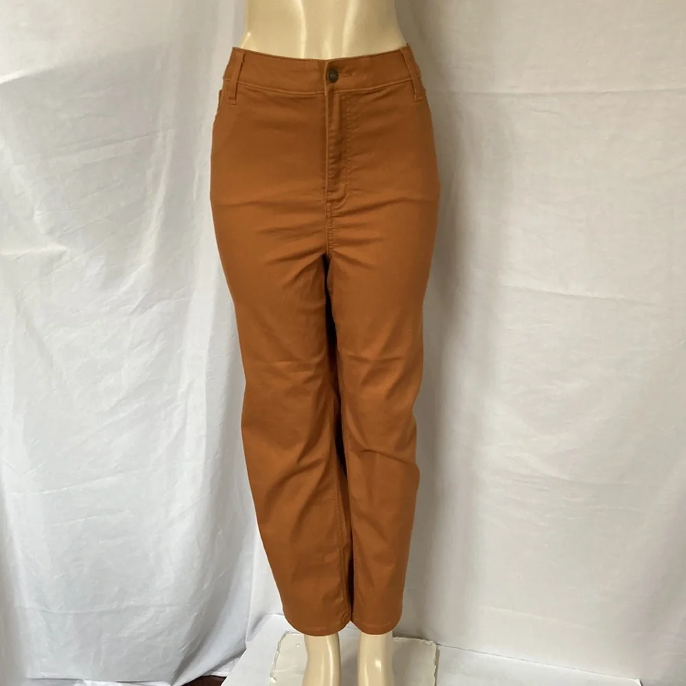 AVA & VIV Jeans Women’s Plus Size 22W Wide Leg Pants Burnt Orange Color NWOT_4